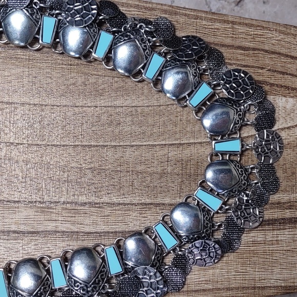 Silvertone Dangling Charm-style Necklace - Picture 2 of 5